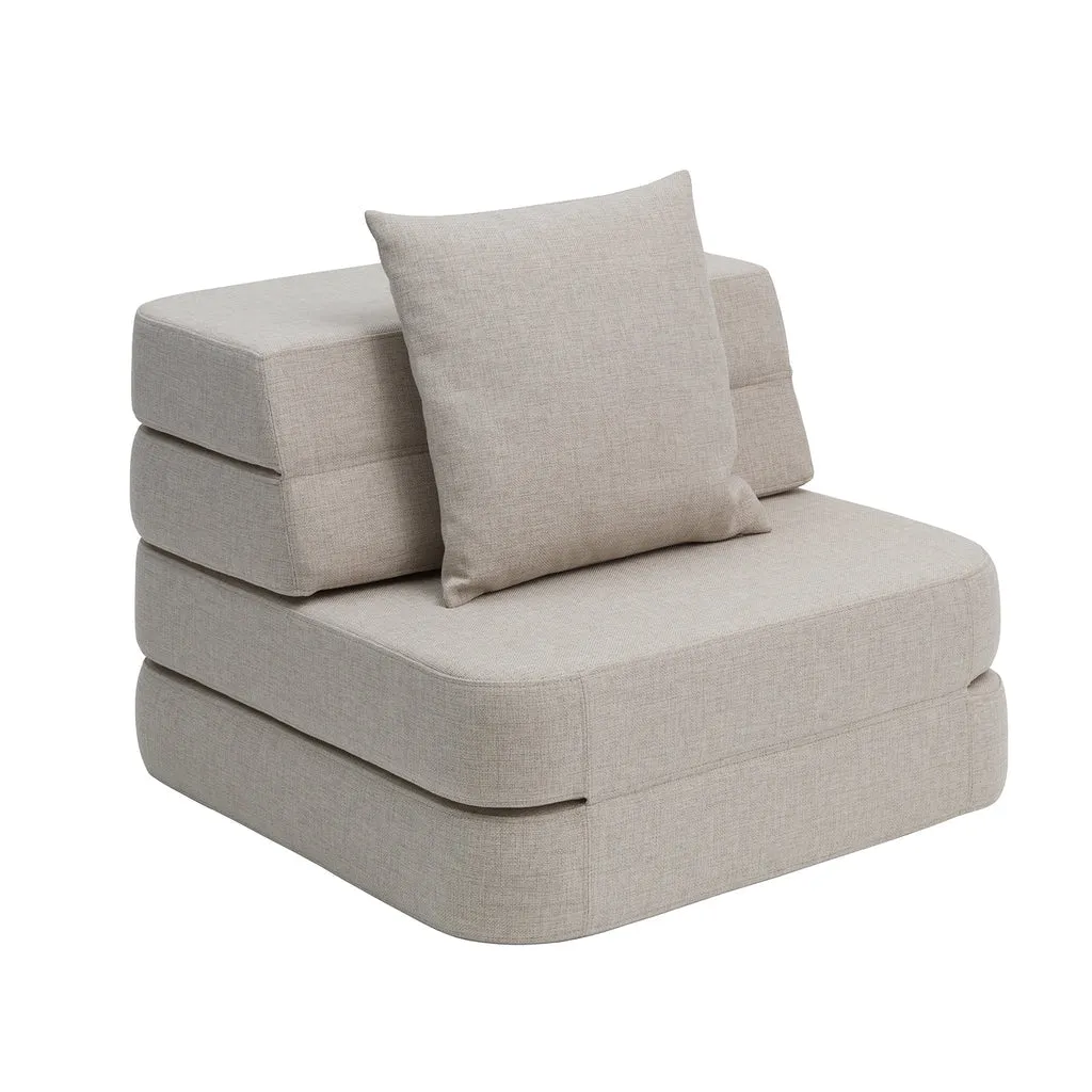 by KlipKlap KK 3 Fold Sofa Single Soft 36x70x70cm - Beige W. Sand