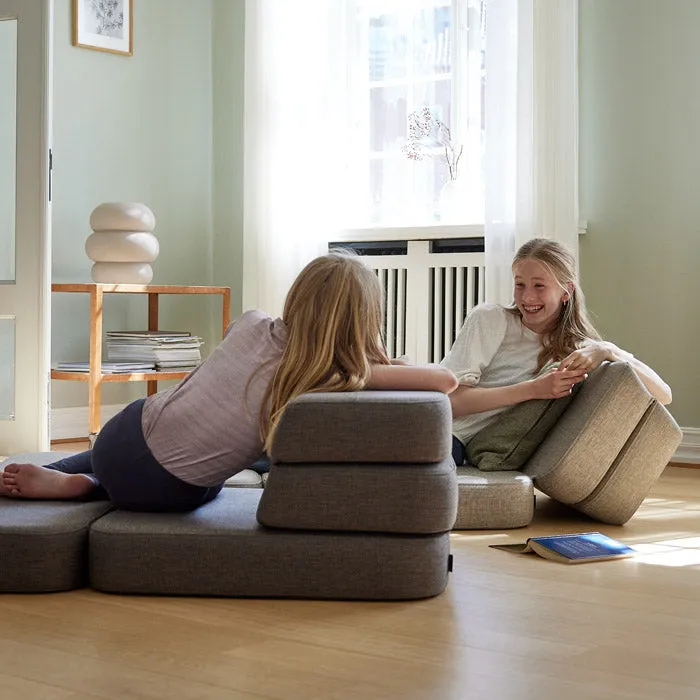 by KlipKlap KK 3 Fold Sofa Single Soft 36x70x70cm - Beige W. Sand