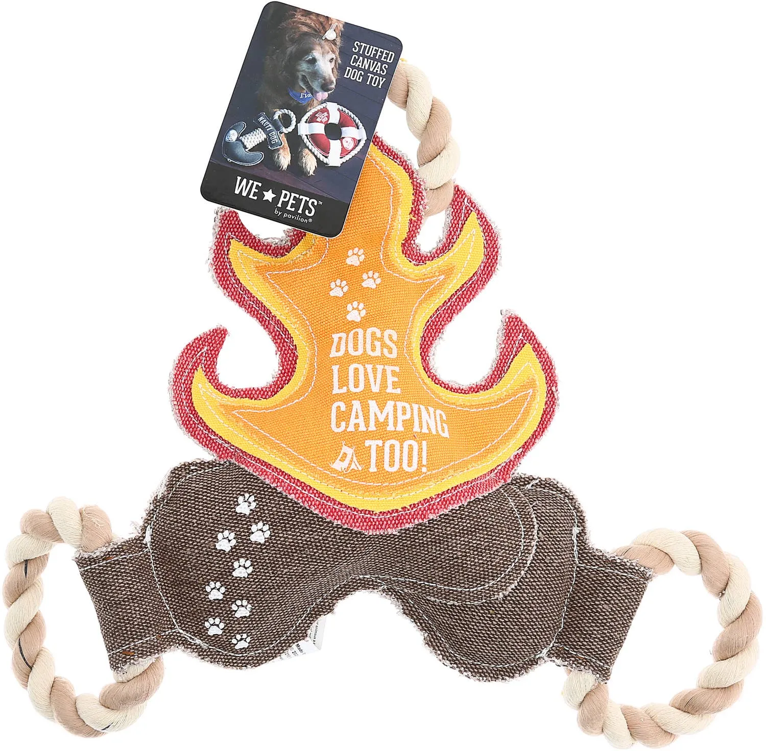 Camping Dog - 12" Canvas Dog Toy on Rope