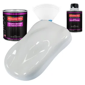Championship White Acrylic Urethane Auto Paint - Complete Quart Paint Kit - Professional Single Stage Automotive Car Coating, 4:1 Mix Ratio 2.8 VOC