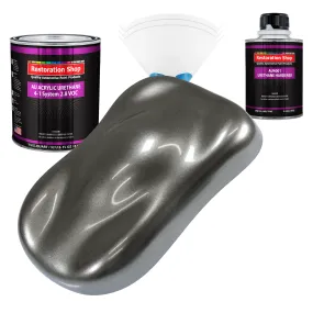 Charcoal Gray Firemist Acrylic Urethane Auto Paint - Complete Quart Paint Kit - Professional Single Stage Automotive Car Coating 4:1 Mix Ratio 2.8 VOC