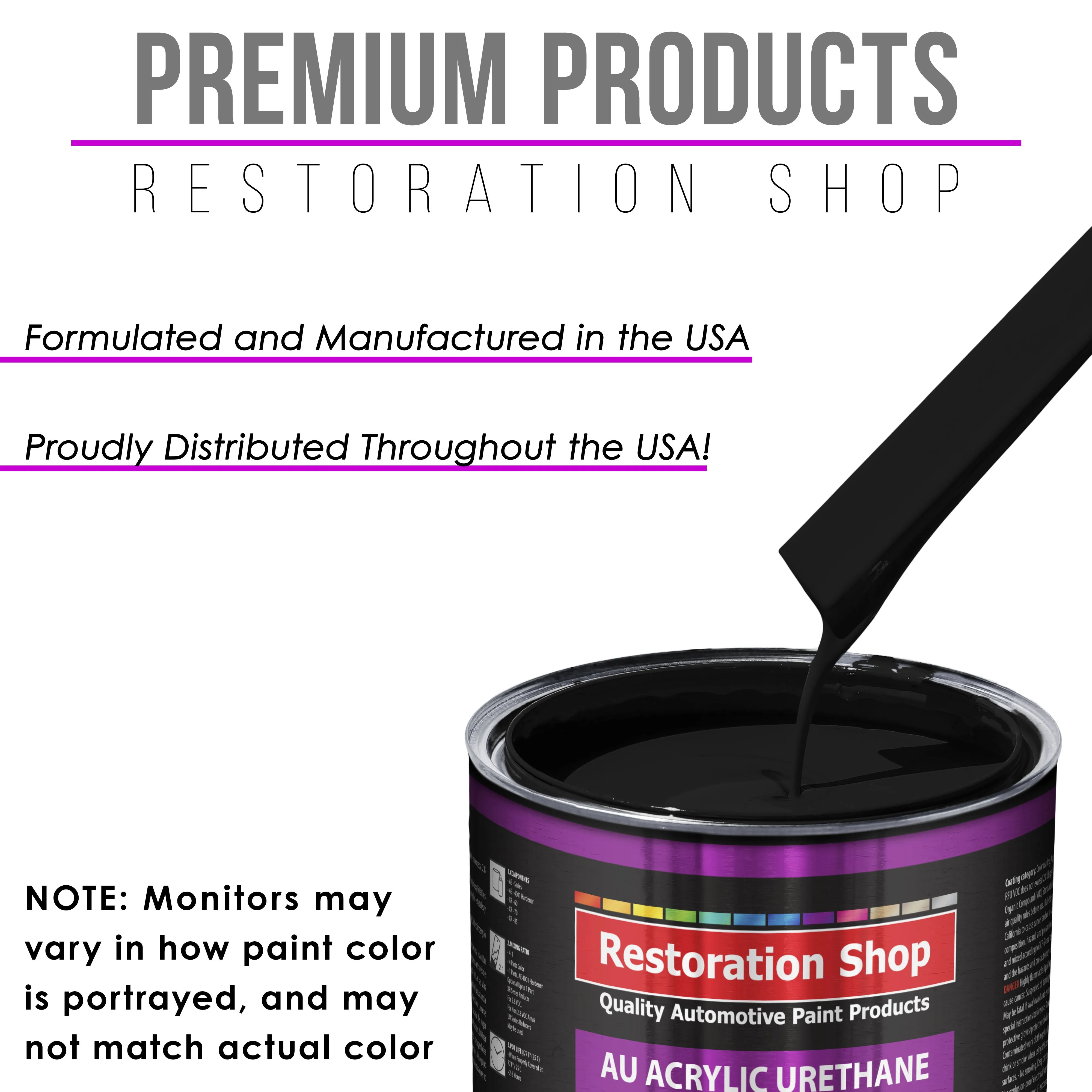 Chasis Black (Gloss) Acrylic Urethane Auto Paint - Complete Gallon Paint Kit - Professional Single Stage Automotive Car Coating, 4:1 Mix Ratio 2.8 VOC