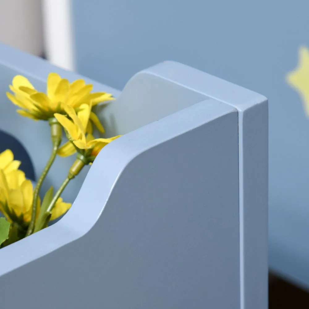 Children's Toy Storage Chest - Blue Wooden Organizer