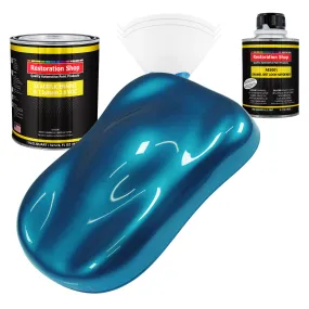 Cobra Blue Metallic Acrylic Enamel Auto Paint - Complete Quart Paint Kit - Professional Single Stage Automotive Car Coating, 8:1 Mix Ratio 2.8 VOC