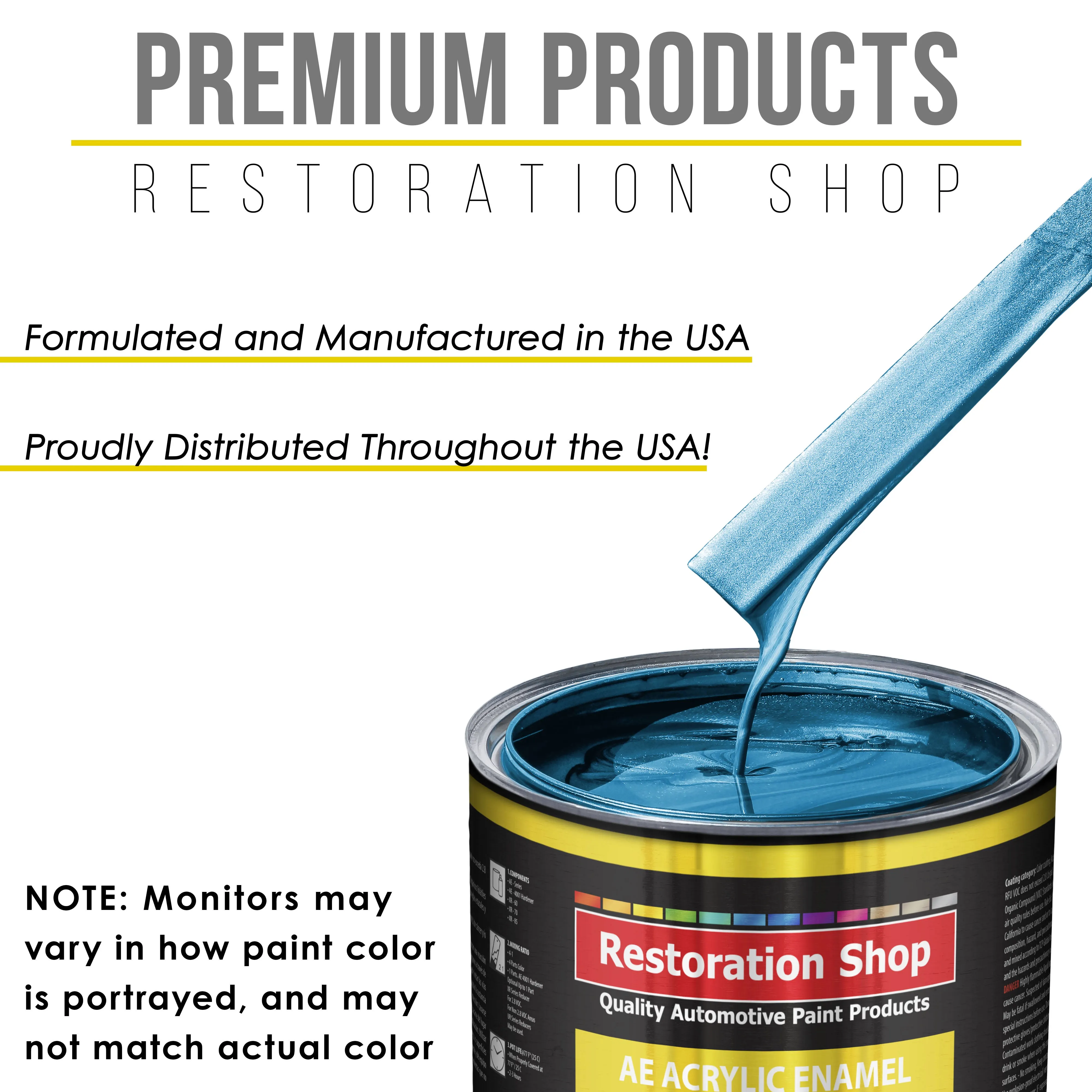 Cobra Blue Metallic Acrylic Enamel Auto Paint - Complete Quart Paint Kit - Professional Single Stage Automotive Car Coating, 8:1 Mix Ratio 2.8 VOC