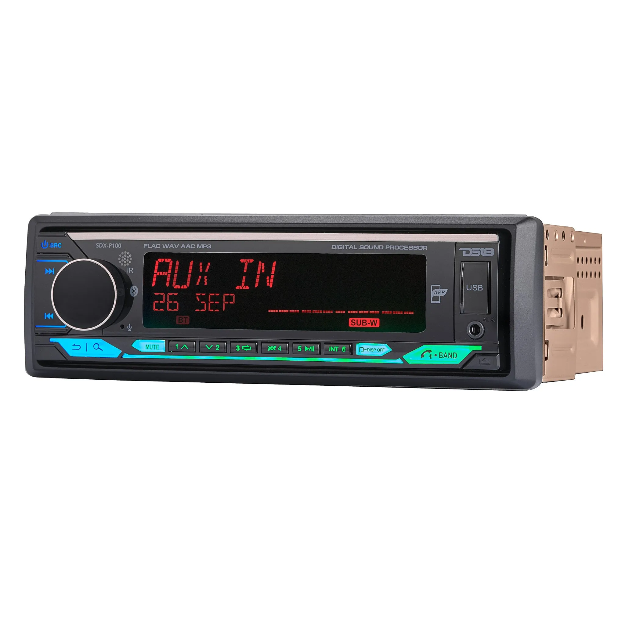 Digital Media Receiver | Single Din | DSP | APP | Bluetooth Audio and Calling Head Unit | Aux Input | USB | Mechless | AM/FM Radio Receiver | 3V   3.5V Subwoofer