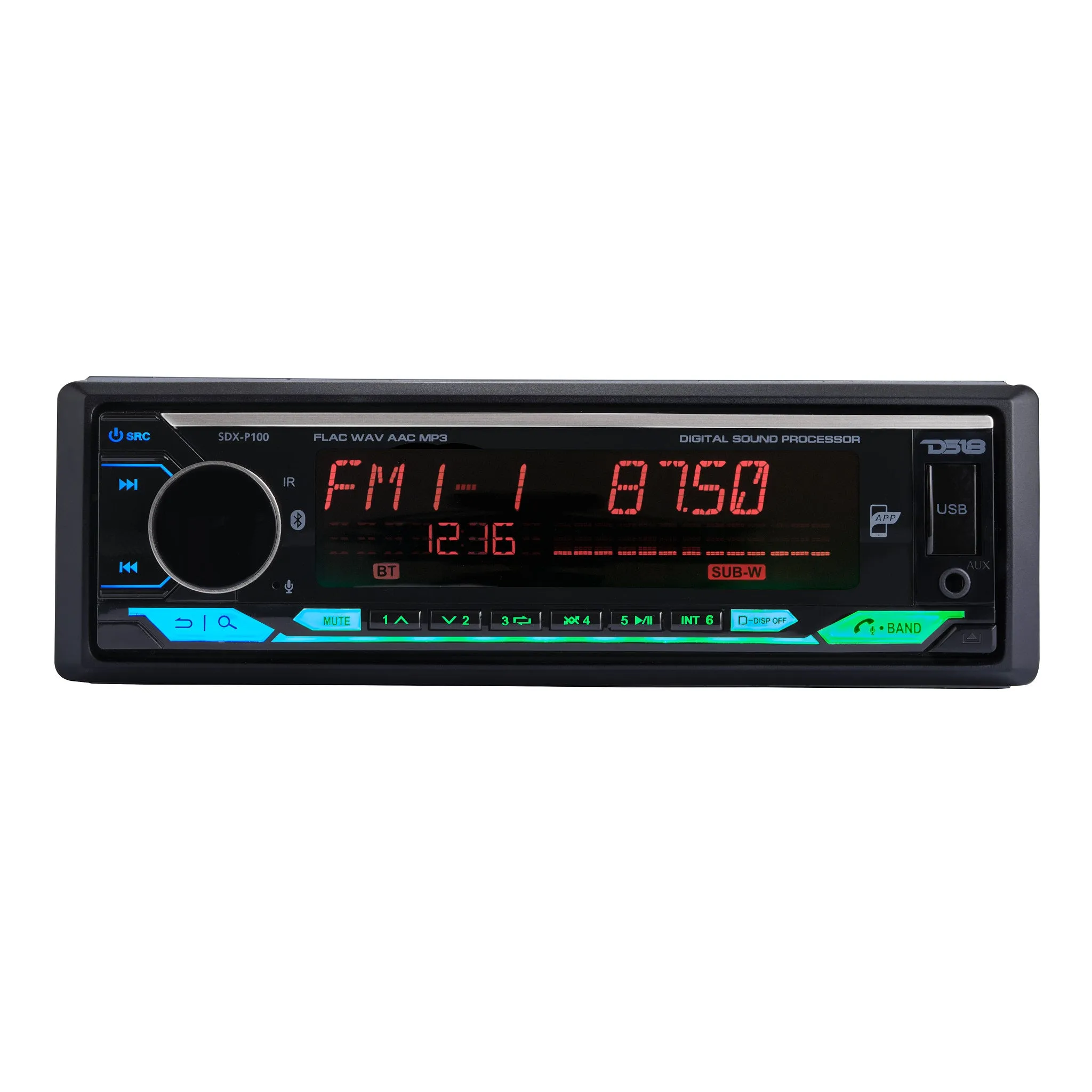 Digital Media Receiver | Single Din | DSP | APP | Bluetooth Audio and Calling Head Unit | Aux Input | USB | Mechless | AM/FM Radio Receiver | 3V   3.5V Subwoofer