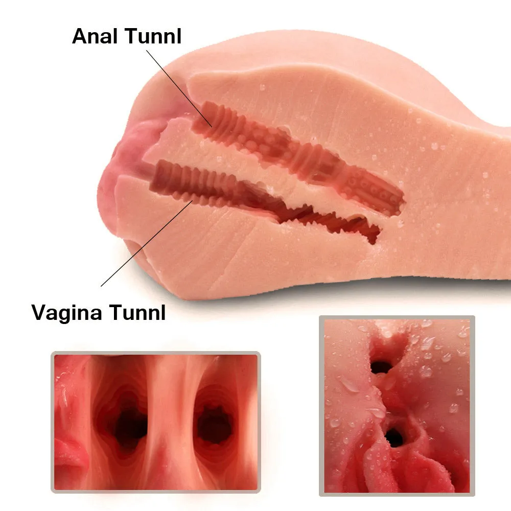 E3 Fat Girl Realistic Ribbed Vagina and Ass Masturbator 6 lb