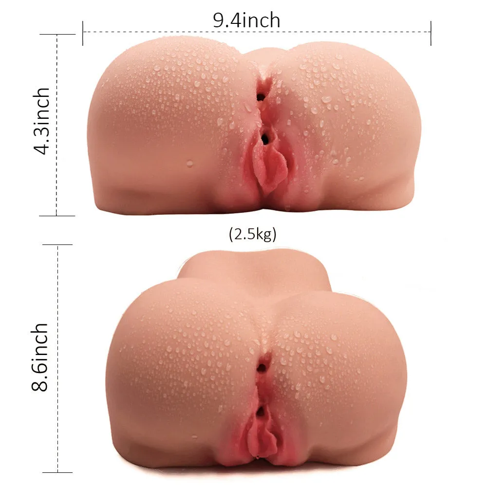 E3 Fat Girl Realistic Ribbed Vagina and Ass Masturbator 6 lb