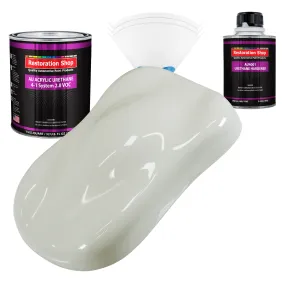 Ermine White Acrylic Urethane Auto Paint - Complete Quart Paint Kit - Professional Single Stage Automotive Car Truck Coating, 4:1 Mix Ratio 2.8 VOC