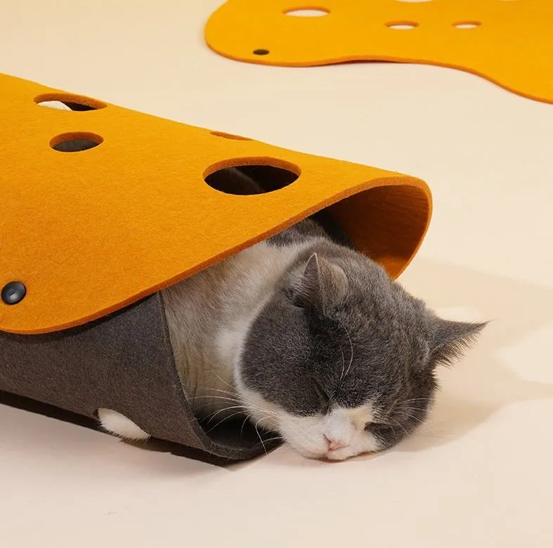 Extendable DIY Play Cat Tunnel Cheese Mat