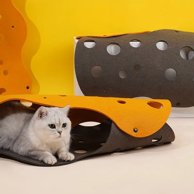 Extendable DIY Play Cat Tunnel Cheese Mat