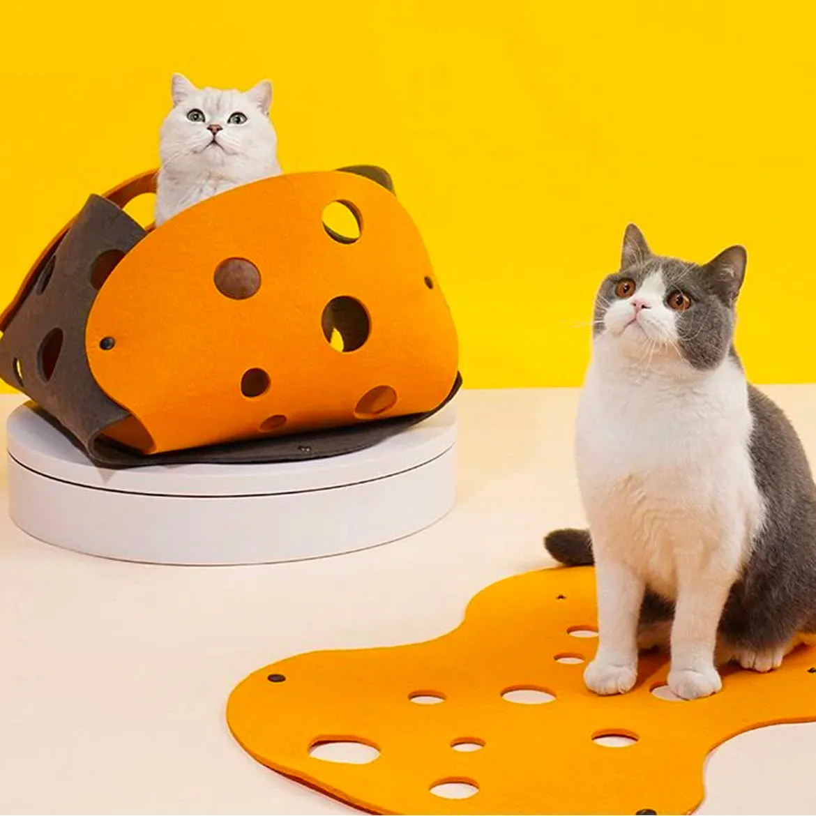 Extendable DIY Play Cat Tunnel Cheese Mat
