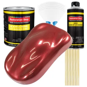 Firemist Red Acrylic Enamel Auto Paint - Complete Gallon Paint Kit - Professional Single Stage Automotive Car Truck Coating, 8:1 Mix Ratio 2.8 VOC