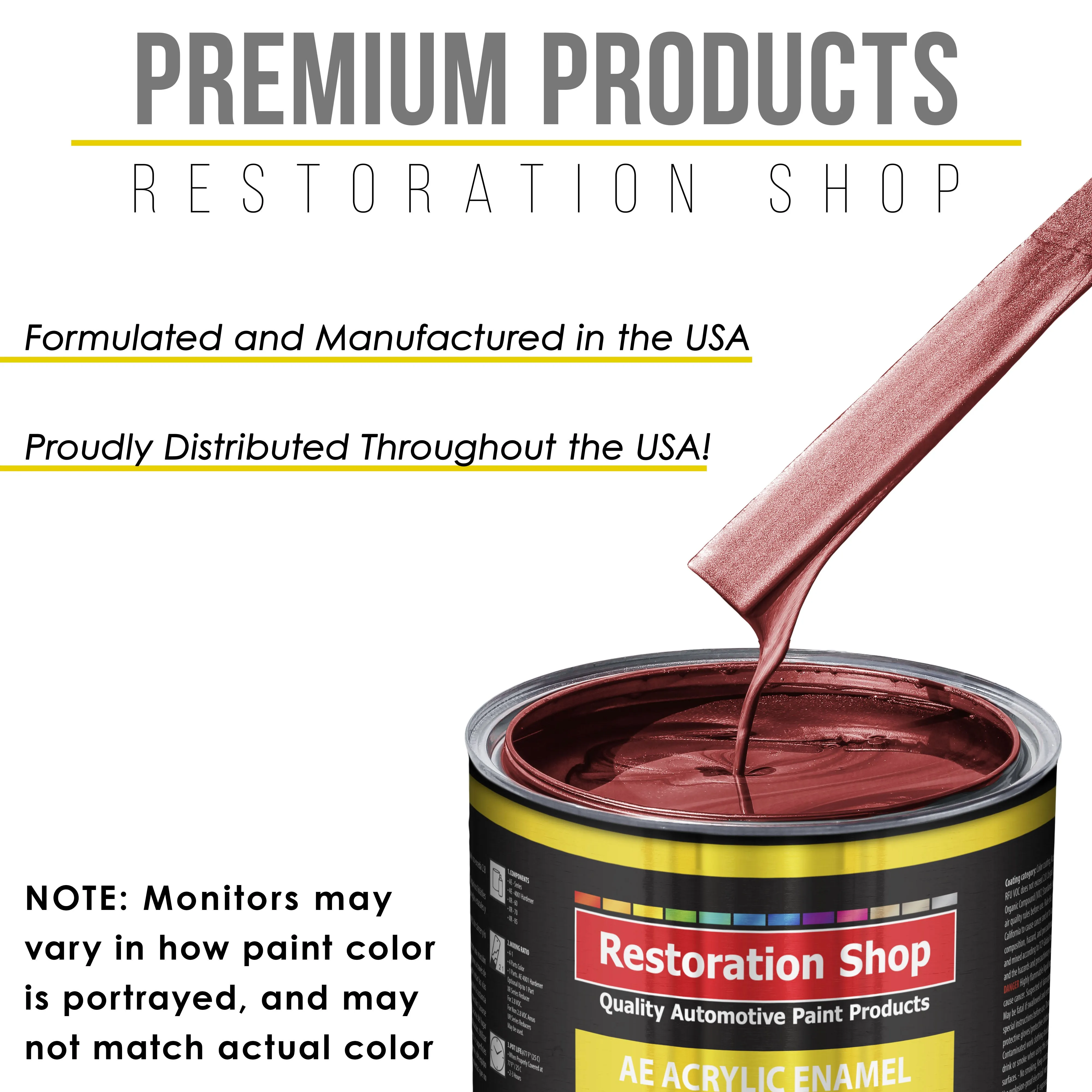 Firemist Red Acrylic Enamel Auto Paint - Complete Gallon Paint Kit - Professional Single Stage Automotive Car Truck Coating, 8:1 Mix Ratio 2.8 VOC