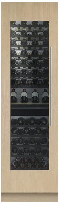 Fisher & Paykel Series 11 RS2484VL2K1 24 Inch Built-In Dual Zone Integrated Column Wine Cabinet with 91 Bottle Capacity, 13 Full Extension Storage Racks, UV-Tempered Glass Door, and Joiner Kit Included: Left Hinge, Panel Ready