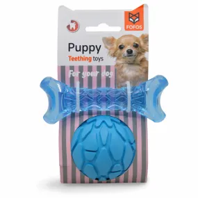Fofos Milk Bone & Ball Toy for Dogs (Blue) | For Medium Chewers (Blue)