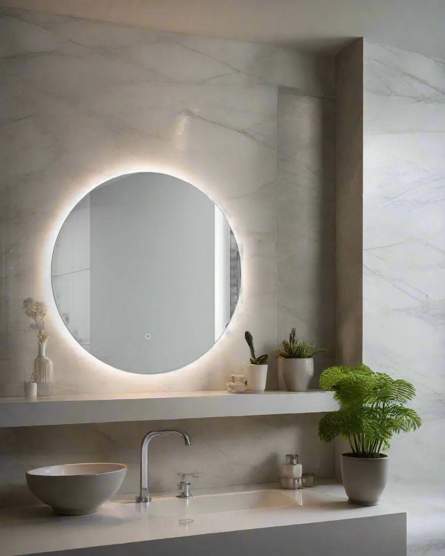 Frameless LED Round Mirror | 800MM | Demister | 3 Colour Choices