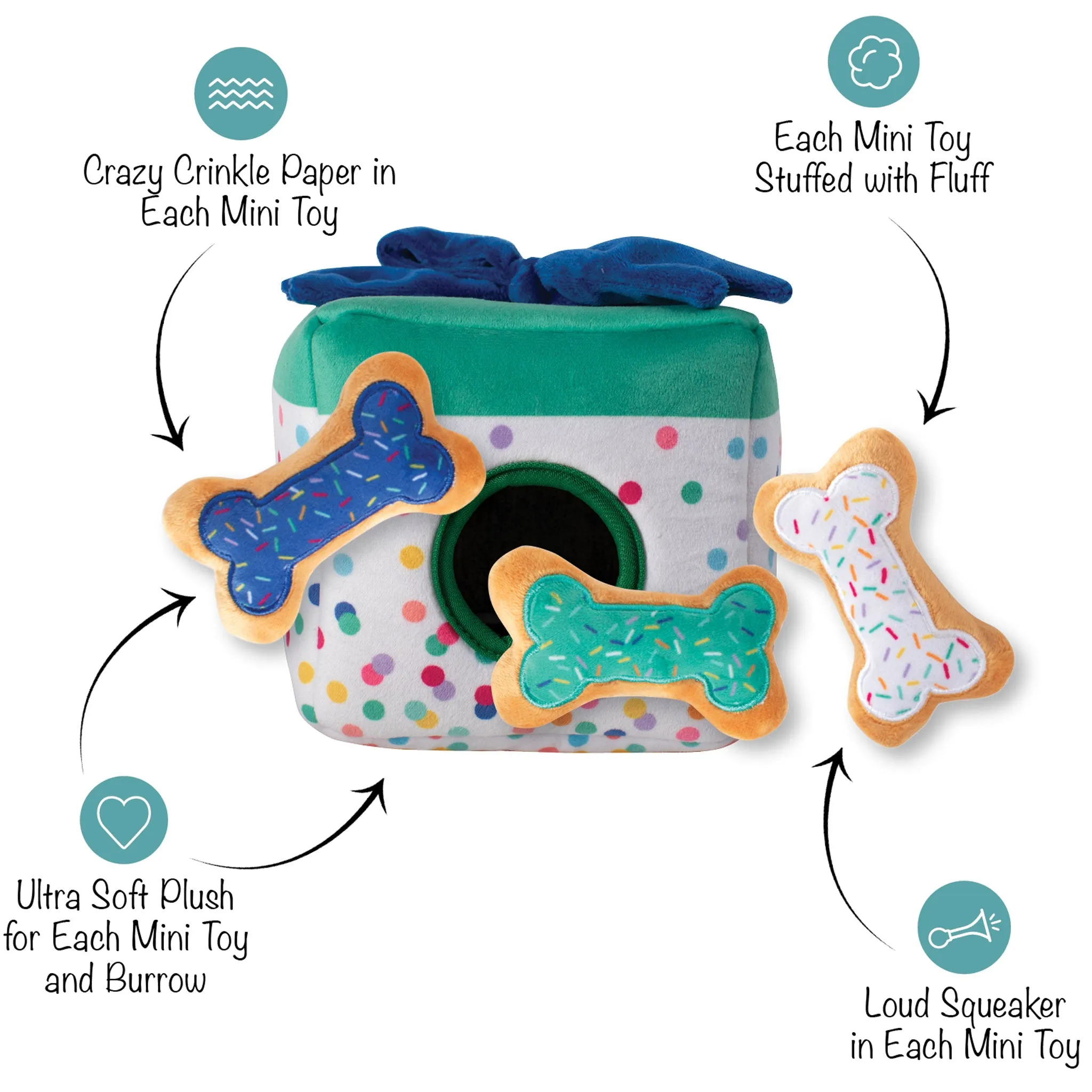 Fringe Birthday Gift Box Burrow Dog Toy