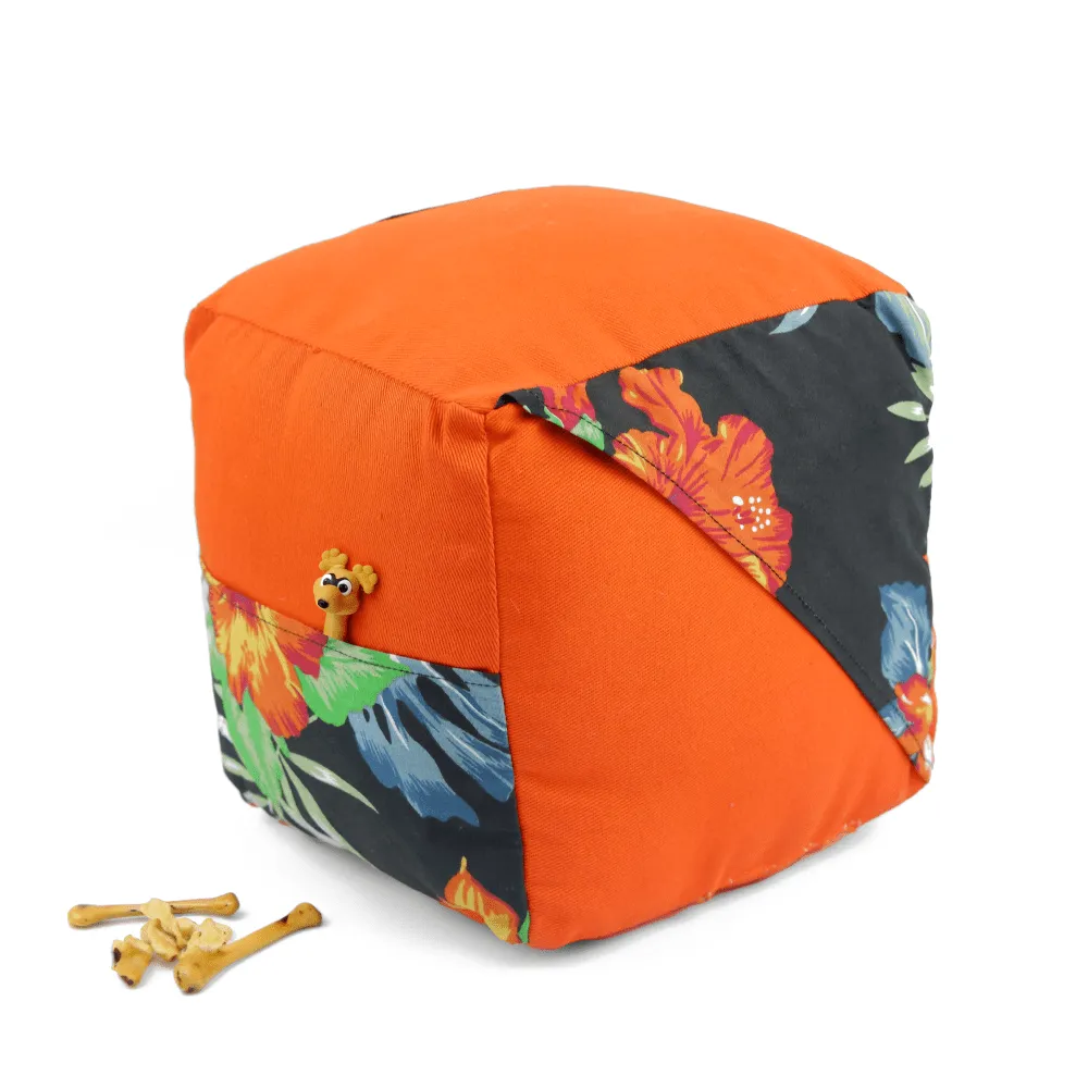 FurBuddies Tangerine Paradise Puzzle Toy for Dogs (Cube)