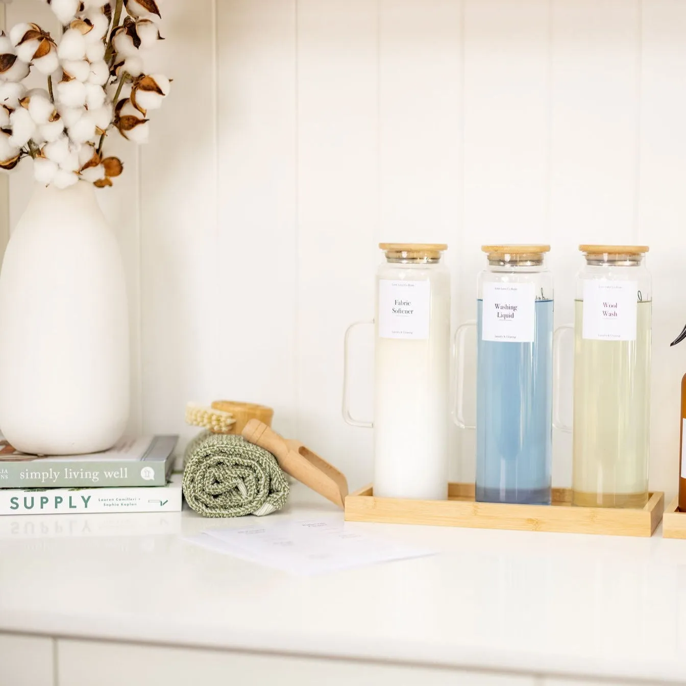 Glass Laundry Liquid Bottle with with Handle - 1L