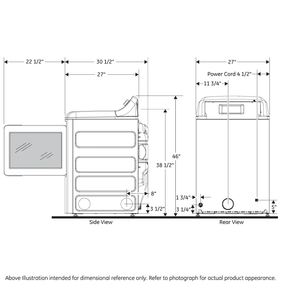 GTD58GBSVWS GE® 7.4 cu. ft. Capacity Gas&#x00A0;Dryer with Up To 120 ft. Venting&#x00A0;and&#x00A0;Sensor Dry