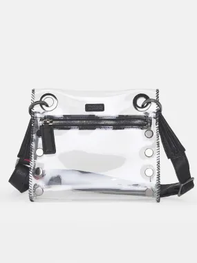 Hammitt Los Angeles Tony Small Crossbody Bag in Clear Black & Gunmetal