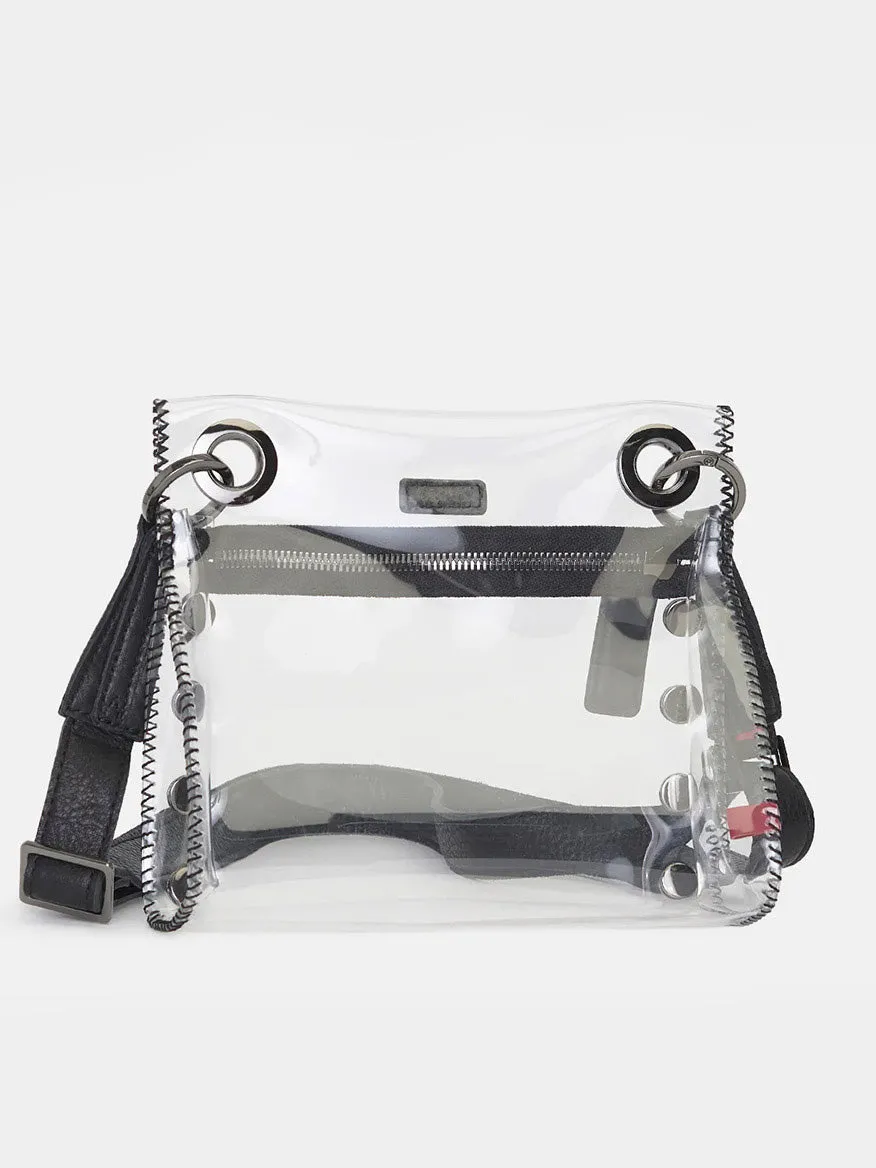 Hammitt Los Angeles Tony Small Crossbody Bag in Clear Black & Gunmetal