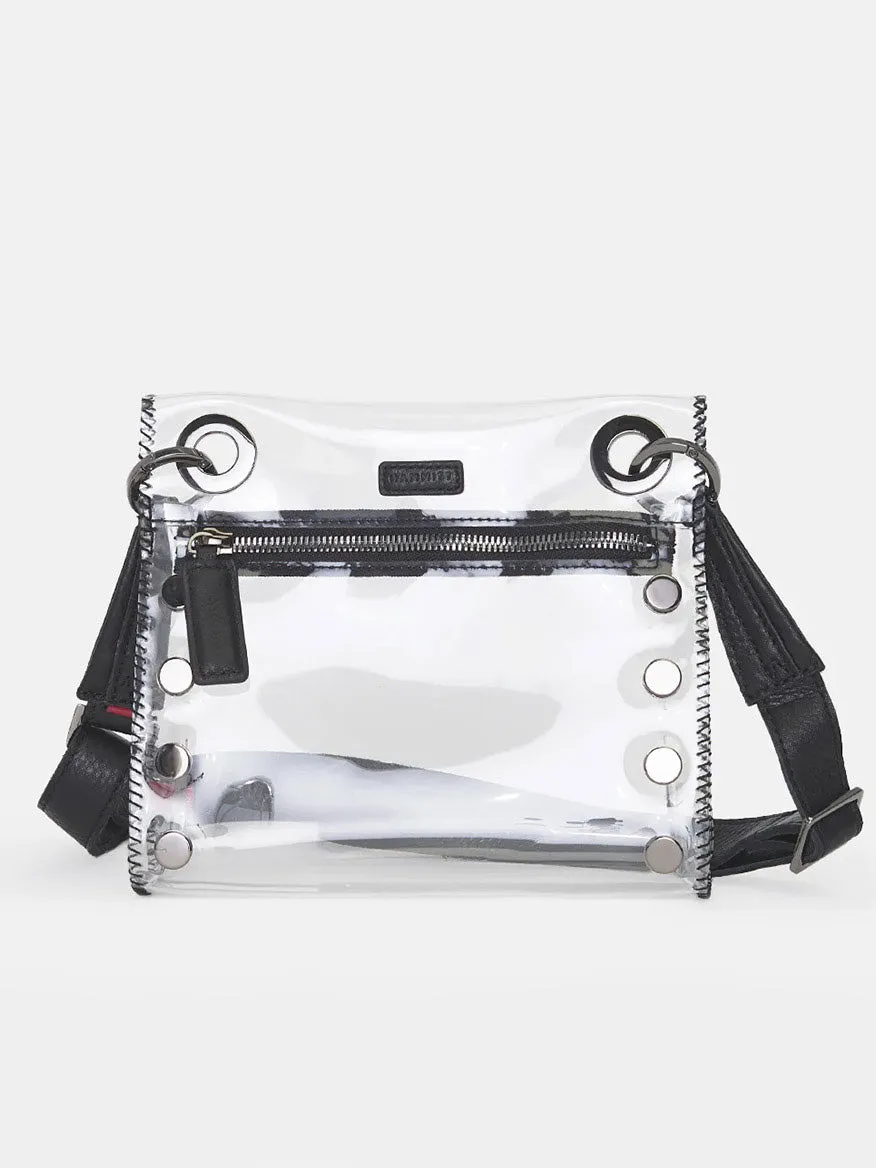 Hammitt Los Angeles Tony Small Crossbody Bag in Clear Black & Gunmetal