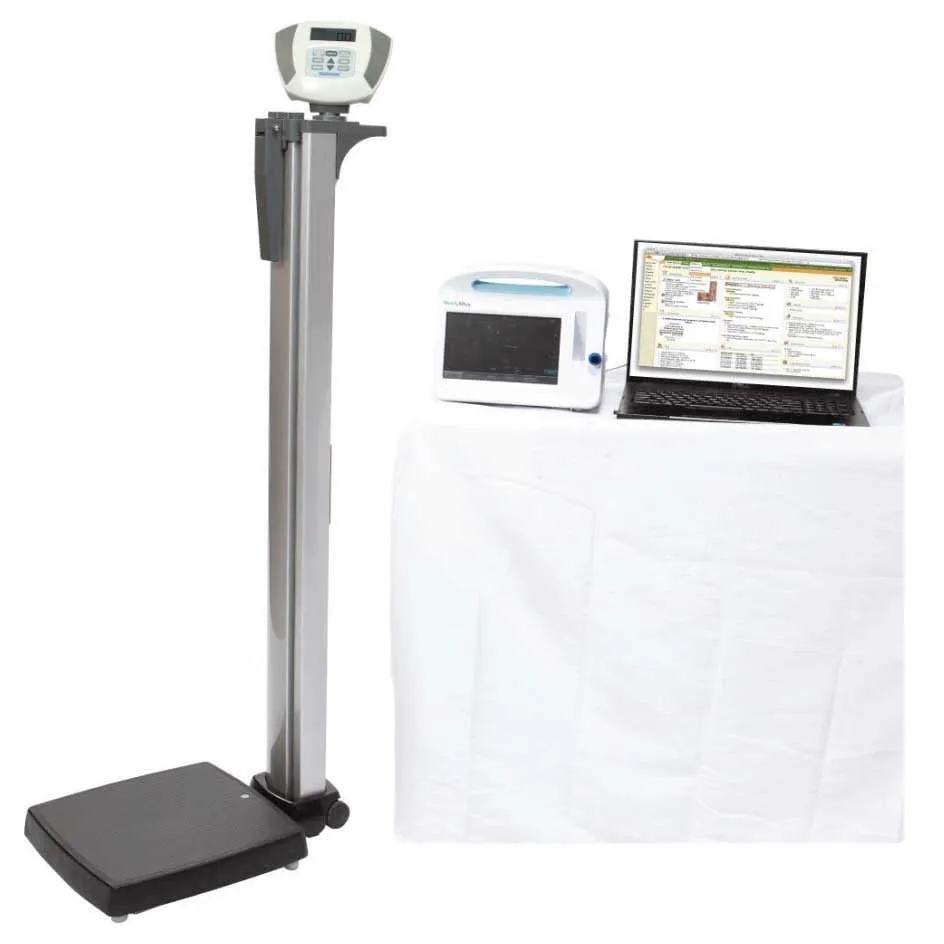 Health o Meter Heavy Duty Eye Level Digital Scale with Integral Digital Height Rod and Connectivity Kit