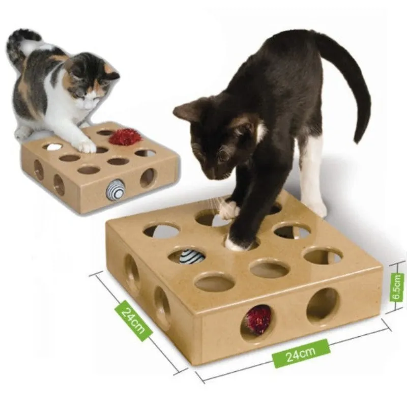 Hide And Seek Cat Toy Box Peek-a-Prize Interactive Cat Toys