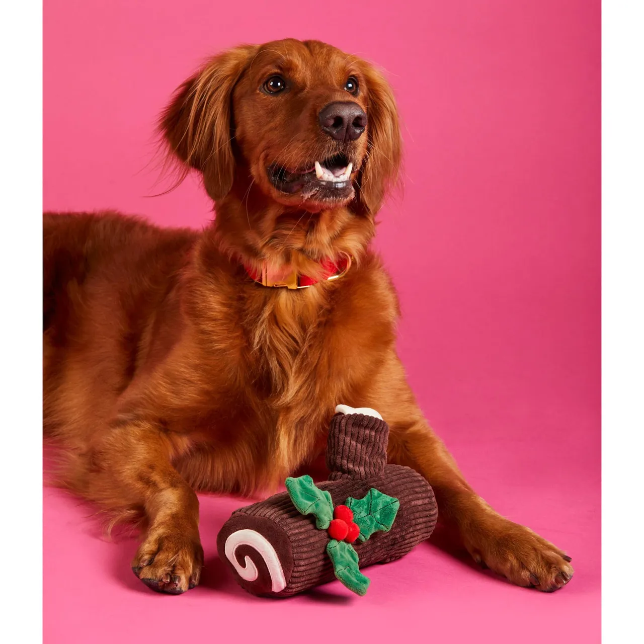 Holiday Squeaky Plush Interactive Snuffle Dog toys, Yule Log
