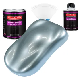 Ice Blue Metallic Acrylic Urethane Auto Paint (Complete Quart Paint Kit) Professional Single Stage Automotive Car Truck Coating, 4:1 Mix Ratio 2.8 VOC