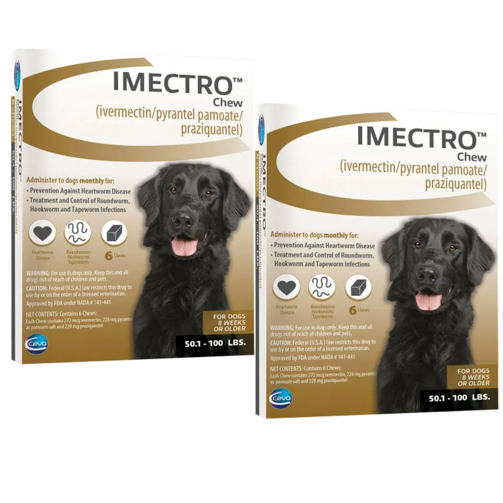 Imectro Chew for Dogs, 50.1-100 lbs, (Brown Box)