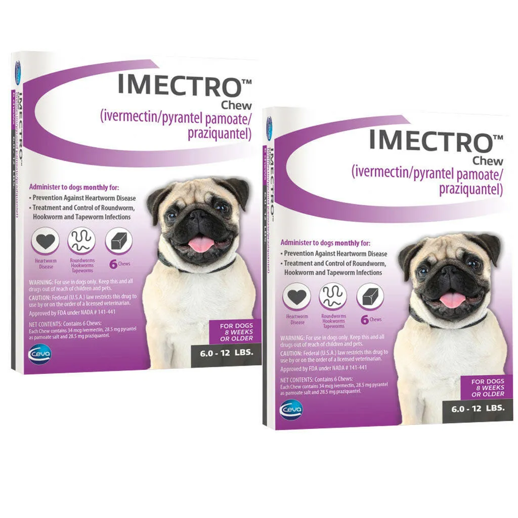 Imectro Chew for Dogs, 6.0-12 lbs, (Purple Box)