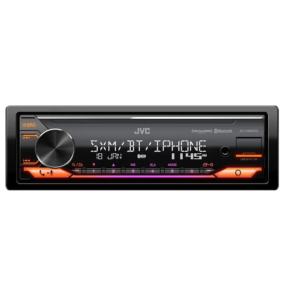 JVC Digital Media Mechless LED Receiver Bluetooth iPhone Alexa USB KD-X380BTS