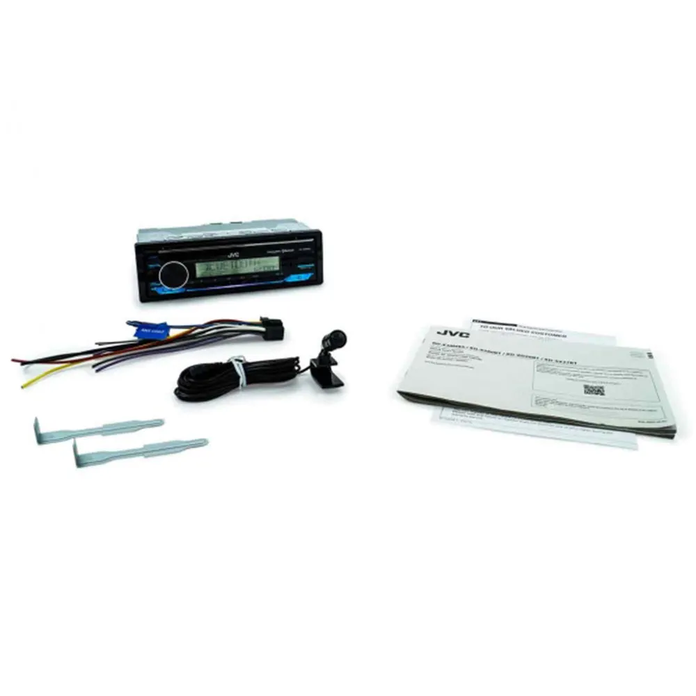 JVC Digital Media Mechless Marine Receiver LED Bluetooth iPhone USB KD-X38MBS