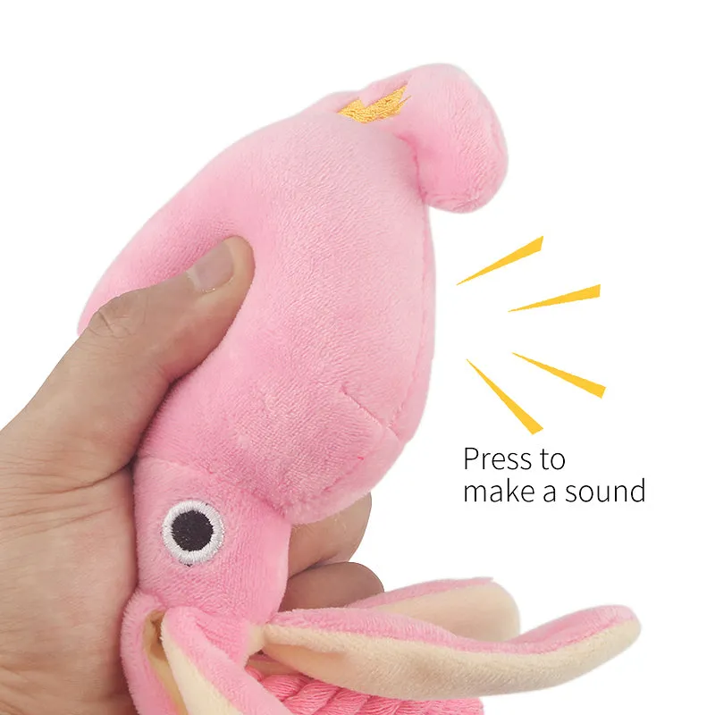 Kawaii Squeaky Pink Octopus Dog Toy