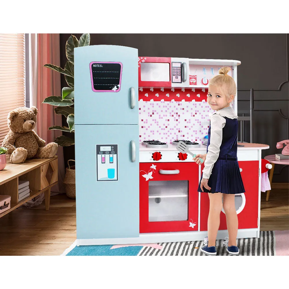 Kids Kitchen Set Pretend Play Wooden Toys Cooking Cookware Childrens Toy