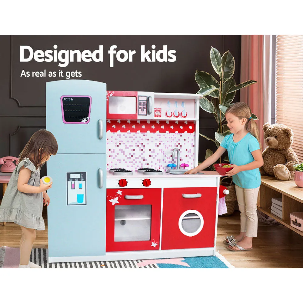 Kids Kitchen Set Pretend Play Wooden Toys Cooking Cookware Childrens Toy