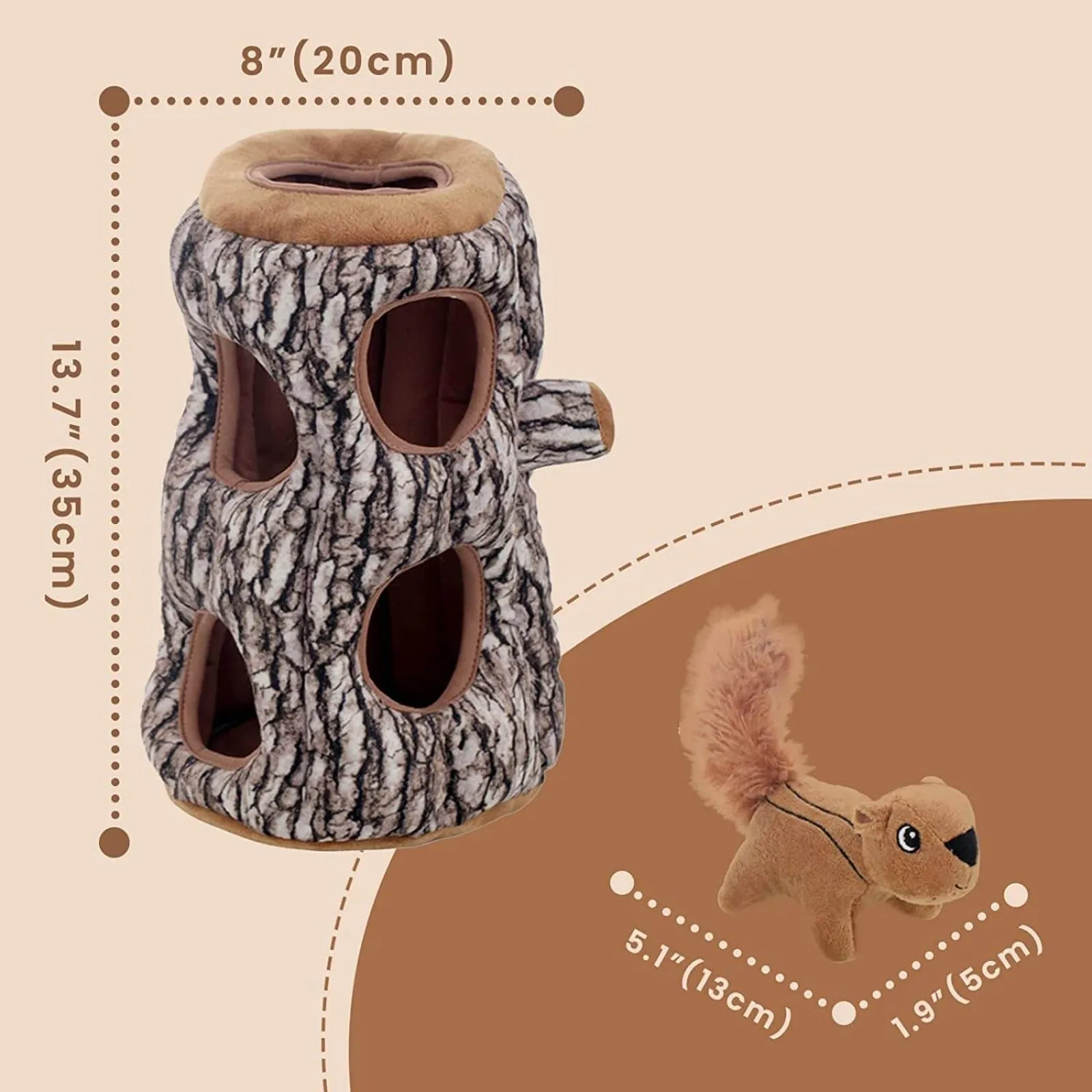 Laifug Hidden Squirrel Plush Dog Toy