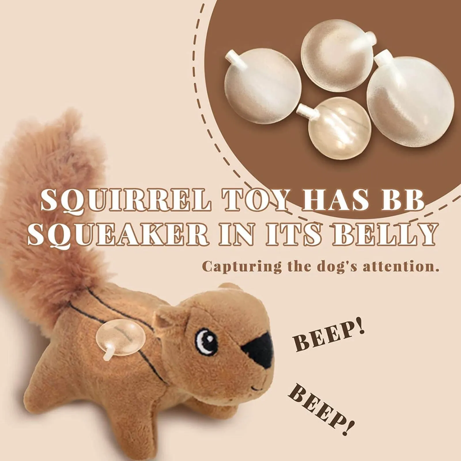 Laifug Hidden Squirrel Plush Dog Toy