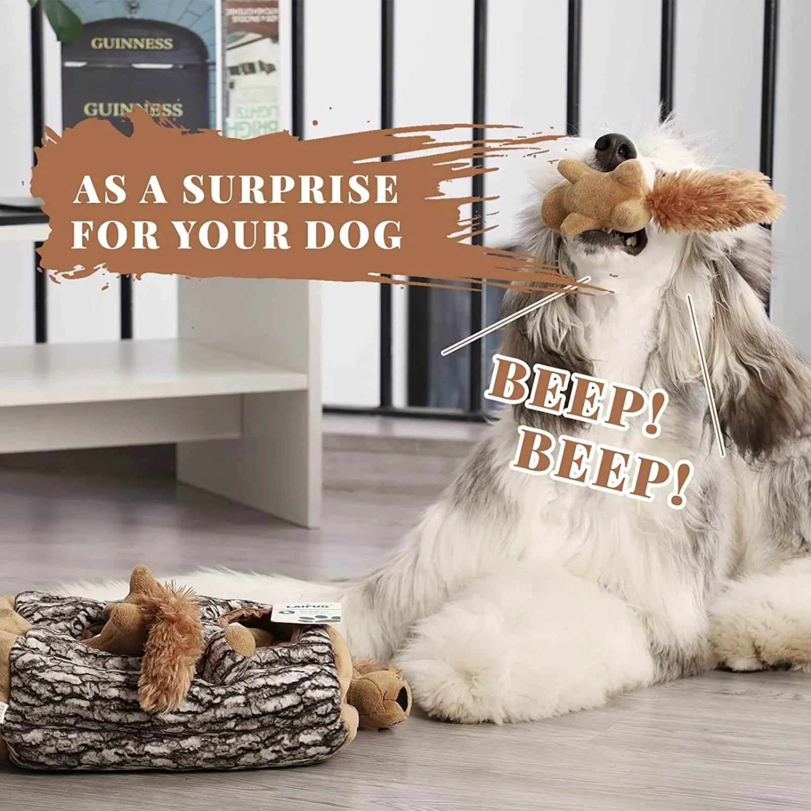 Laifug Hidden Squirrel Plush Dog Toy