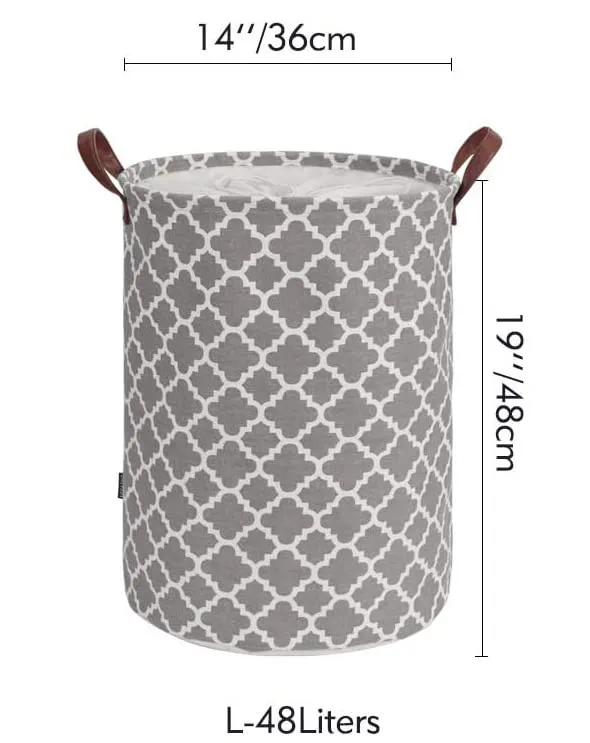 Laundry Basket with Handle-Grey Diamond