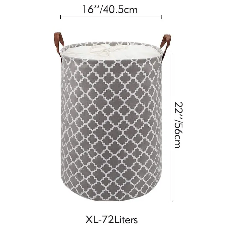 Laundry Basket with Handle-Grey Diamond