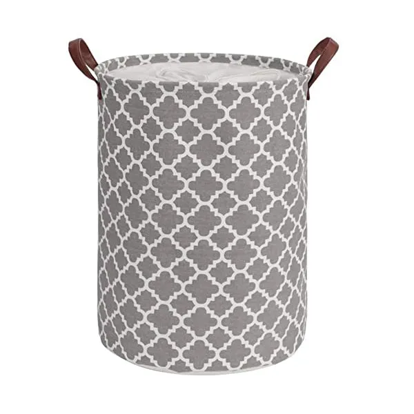 Laundry Basket with Handle-Grey Diamond