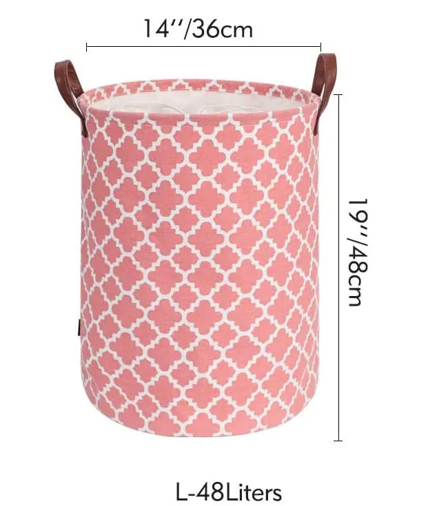 Laundry Basket with Handle-Pink Diamond
