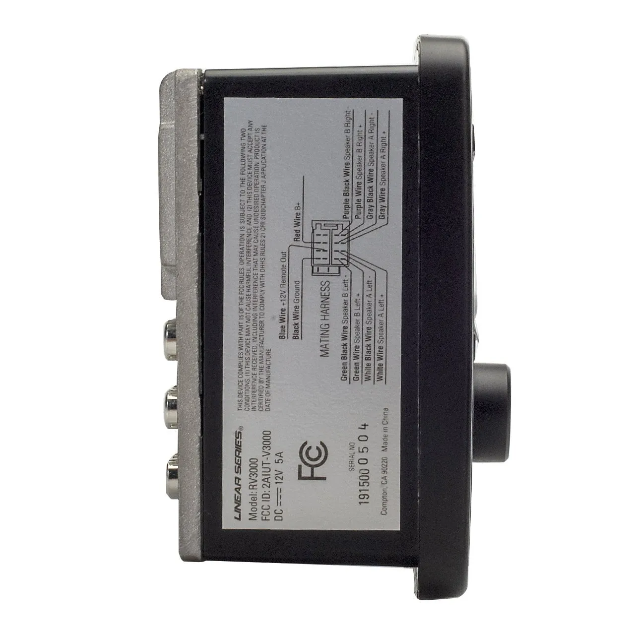 Linear Series RV3000  AM/FM & USB/BT Deckless Wall Mount Receiver