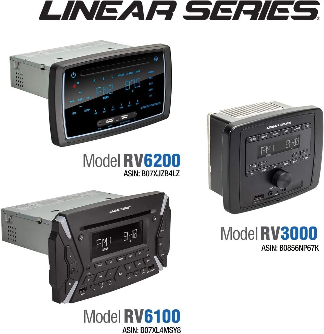 Linear Series RV3000  AM/FM & USB/BT Deckless Wall Mount Receiver