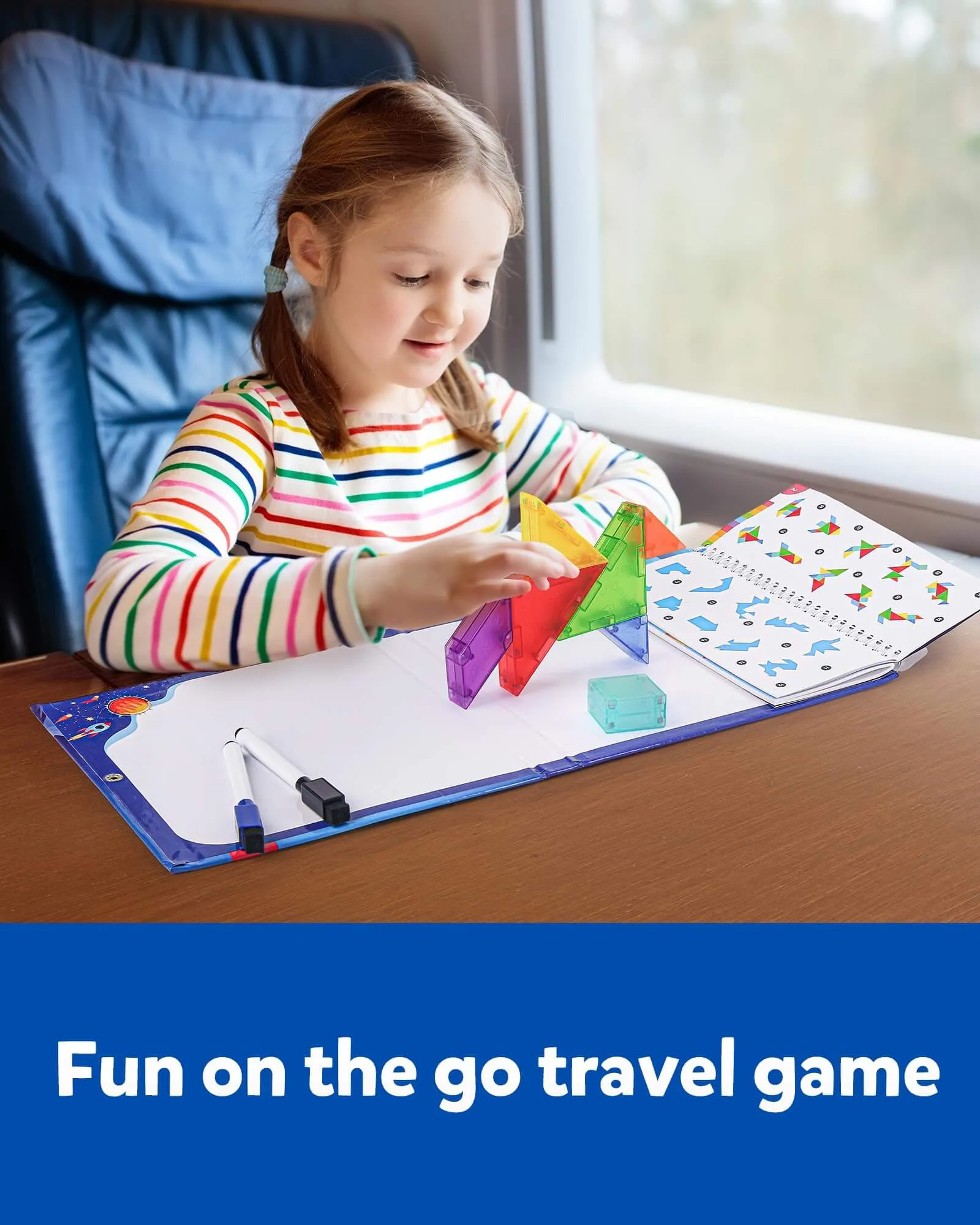 Magnetic Travel Tangram Puzzle with 3D Building Blocks